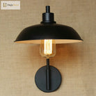Skylar Style Barn Wall Sconce - Black/Rust Metallic With Curved Arm