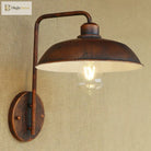 Skylar Style Barn Wall Sconce - Black/Rust Metallic With Curved Arm