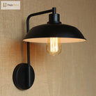 Skylar Style Barn Wall Sconce - Black/Rust Metallic With Curved Arm