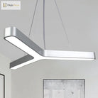 Sleek Metal Y - Shaped Led Pendant Lamp - Black & Silver Perfect For Gymnasiums (23.5’ 47’) Lights