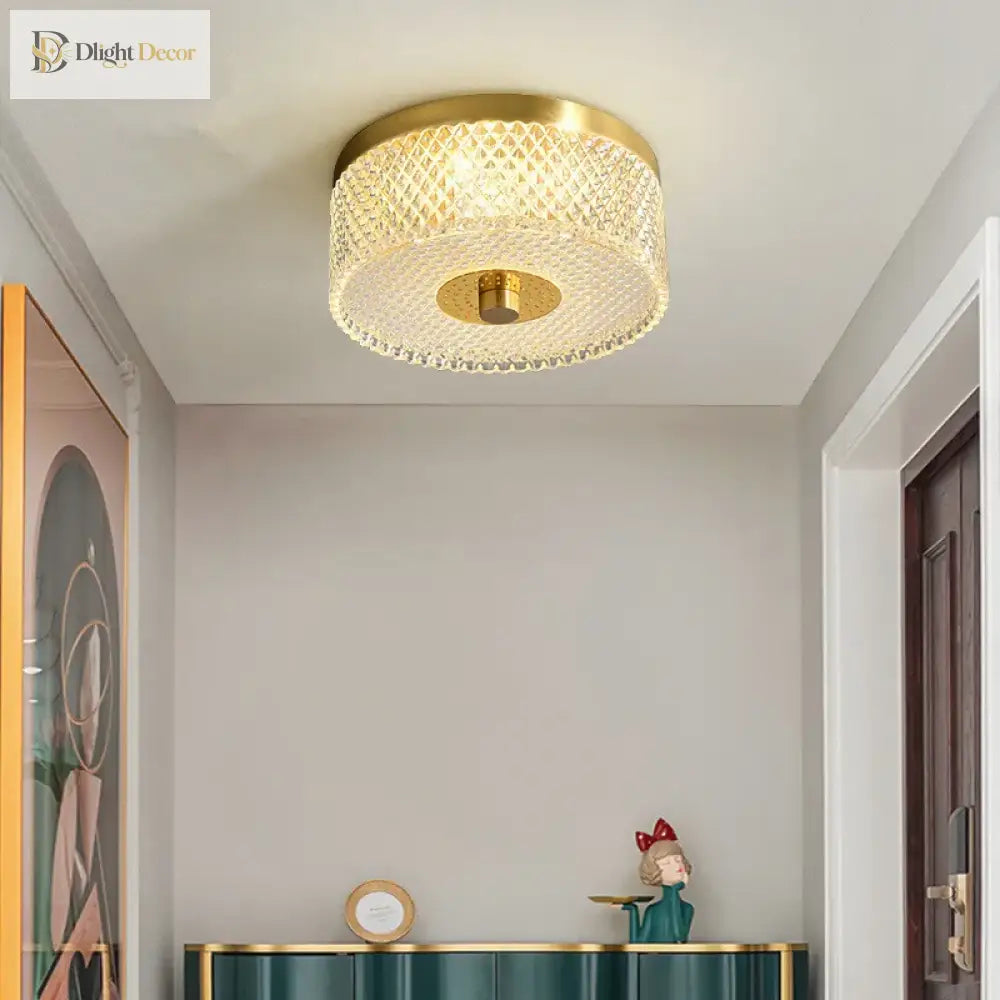Sleek Modern Minimalist Led Copper Glass Ceiling Lights - Ideal For Bedrooms Dining Halls Aisles