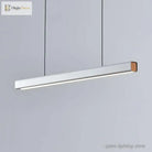 Sleek Wooden Line Led Pendant Lamp - Modern Minimalist Lighting For Office Dining Room Cafe And Bar
