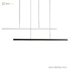 Sleek Wooden Line Led Pendant Lamp - Modern Minimalist Lighting For Office Dining Room Cafe And Bar