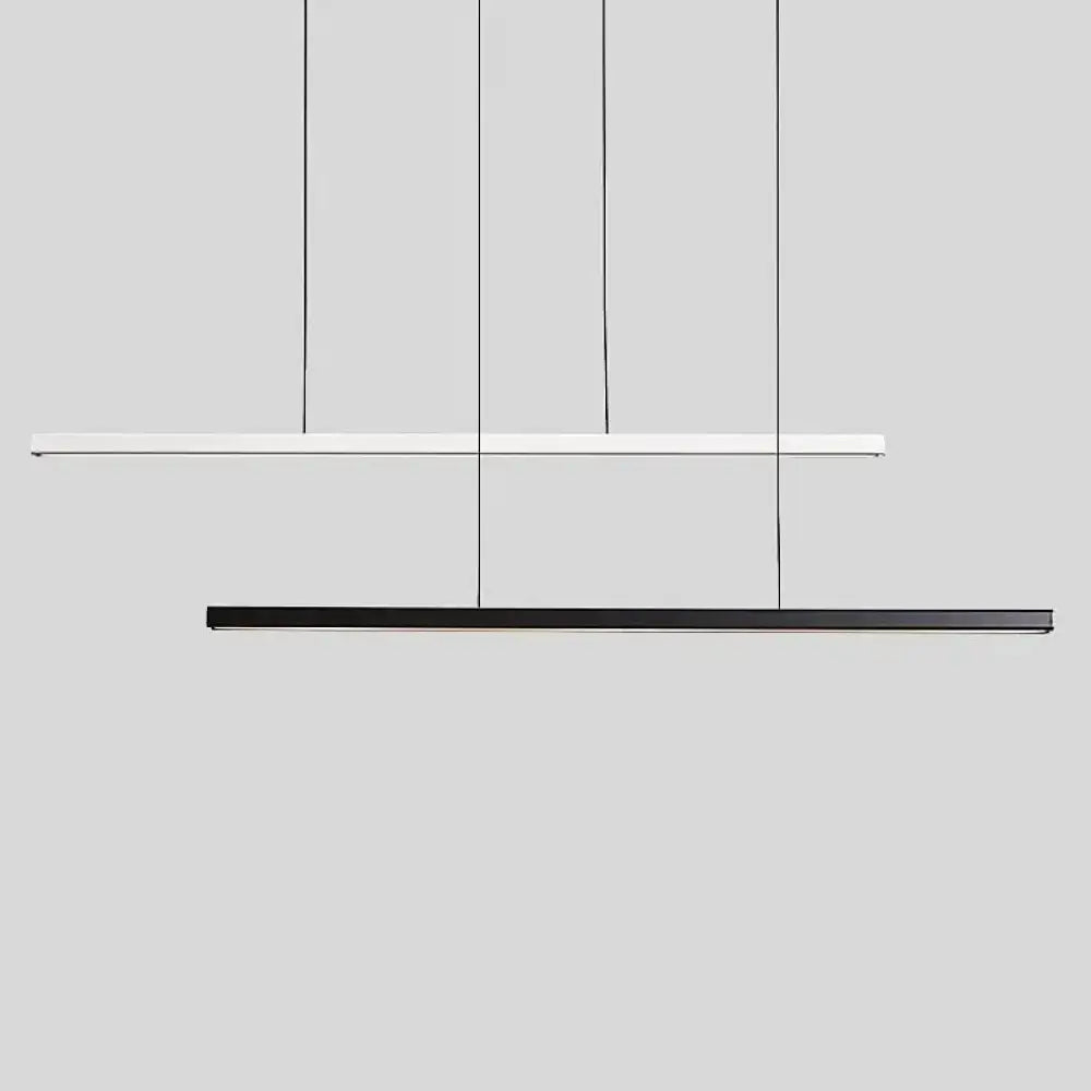 Sleek Wooden Line Led Pendant Lamp - Modern Minimalist Lighting For Office Dining Room Cafe And Bar