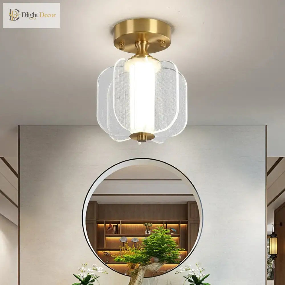 Sleek Modern Led Copper Ceiling Light - Stylish Home Decor Lighting For Living Spaces Corridors