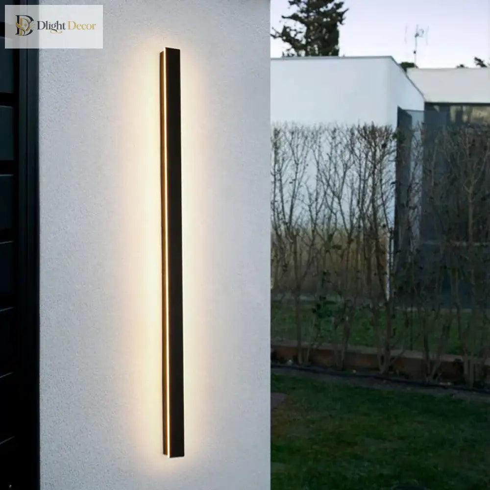 Sleek Outdoor Waterproof Long Strip Wall Lamps - Modern Elegance For Creative Villas Courtyards And