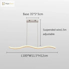 Sleek Led Wave Pendant Light - Minimalist Elegance For Dining Rooms And Creative Restaurant Decor