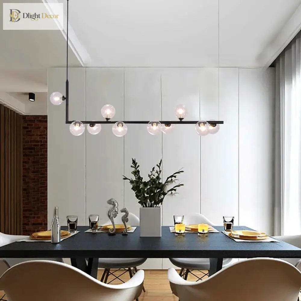 Sleek Linear Chandelier For Modern Dining Tables And Bars - Minimalist Pendant Lighting Fixture