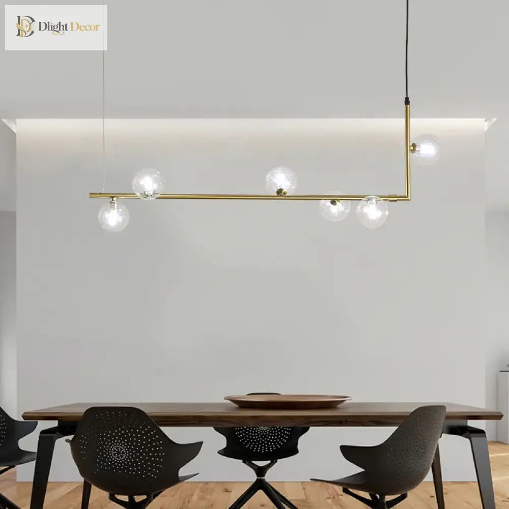 Sleek Linear Chandelier For Modern Dining Tables And Bars - Minimalist Pendant Lighting Fixture