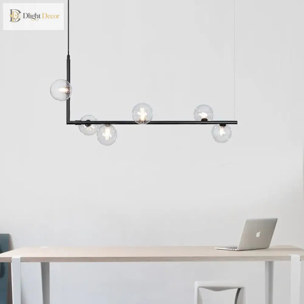 Sleek Linear Chandelier For Modern Dining Tables And Bars - Minimalist Pendant Lighting Fixture