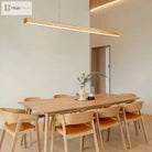 Sleek Wooden Dining Room Chandelier - Modern Minimalist Lighting For Tables Bars And More Pendant