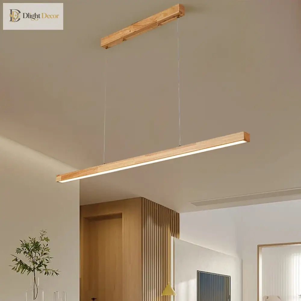 Sleek Wooden Dining Room Chandelier - Modern Minimalist Lighting For Tables Bars And More Pendant