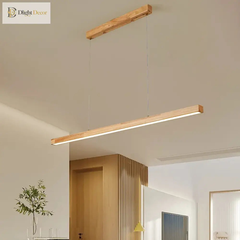 Sleek Wooden Dining Room Chandelier - Modern Minimalist Lighting For Tables Bars And More Pendant