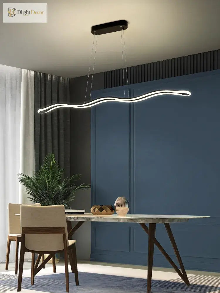 Sleek Modern Restaurant Chandelier - Nordic Wave Design For Dining Rooms Bars And Offices Pendant