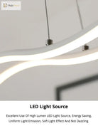Sleek Modern Restaurant Chandelier - Nordic Wave Design For Dining Rooms Bars And Offices Pendant