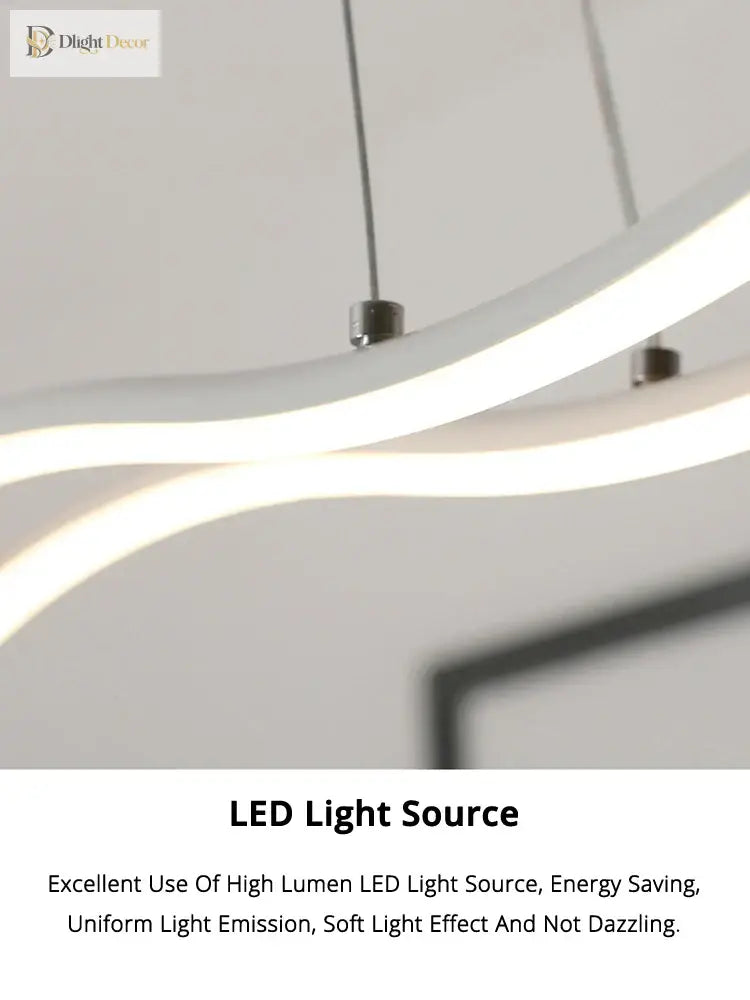 Sleek Modern Restaurant Chandelier - Nordic Wave Design For Dining Rooms Bars And Offices Pendant