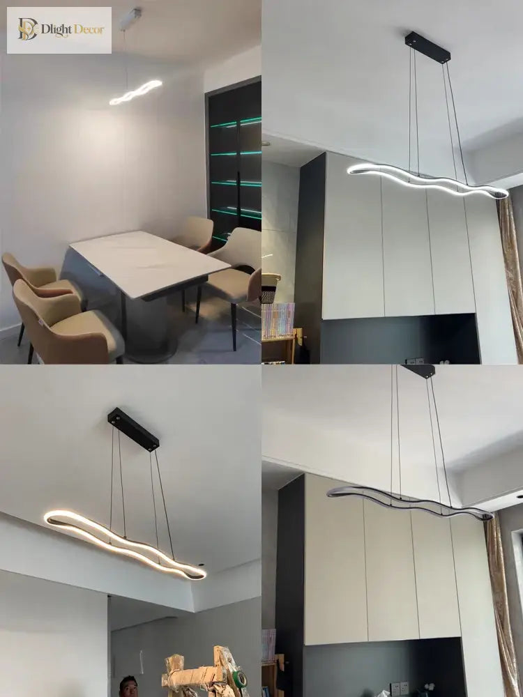 Sleek Modern Restaurant Chandelier - Nordic Wave Design For Dining Rooms Bars And Offices Pendant