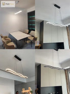 Sleek Modern Restaurant Chandelier - Nordic Wave Design For Dining Rooms Bars And Offices Pendant