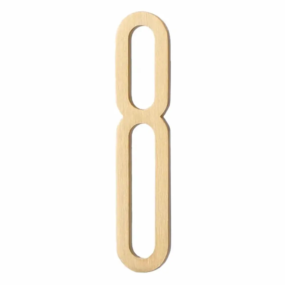 Solid Brass Alphabet Letters and Numbers – Adhesive DIY Door Decor for Home Hotel and Baby Names 8 / 80mm height Brass