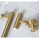 Solid Brass Art Deco Kitchen Cabinet Handles – Knurled T-Bar and Wardrobe Pulls Handles