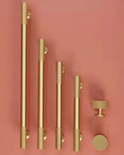 Solid Brass Art Deco Kitchen Cabinet Handles – Knurled T-Bar and Wardrobe Pulls Handles