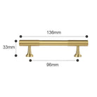 Solid Brass Art Deco Kitchen Cabinet Handles – Knurled T-Bar and Wardrobe Pulls TS-9012-136 Handles