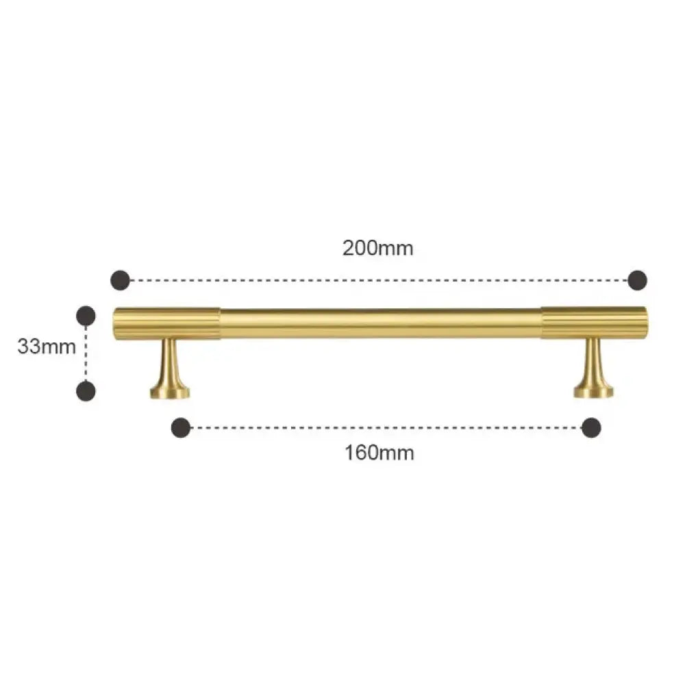 Solid Brass Art Deco Kitchen Cabinet Handles – Knurled T-Bar and Wardrobe Pulls TS-9012-200 Handles