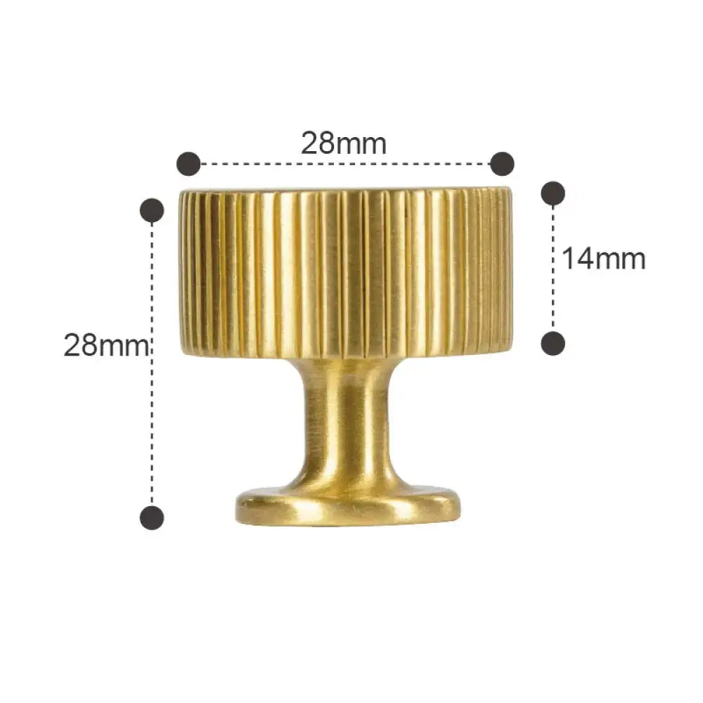 Solid Brass Art Deco Kitchen Cabinet Handles – Knurled T-Bar and Wardrobe Pulls TS-9012-28 Handles