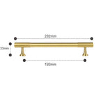 Solid Brass Art Deco Kitchen Cabinet Handles – Knurled T-Bar and Wardrobe Pulls TS9012-232 Handles