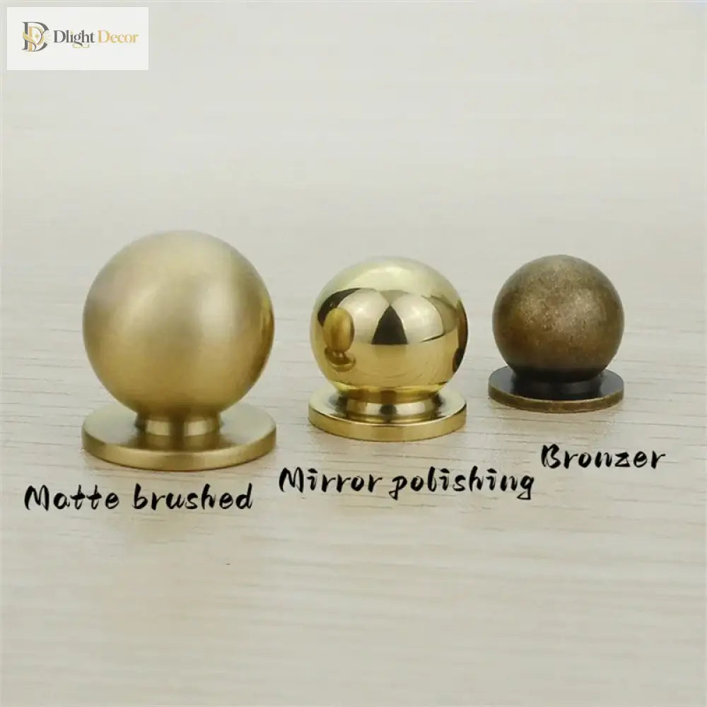 Solid Brass Ball Cabinet Knobs - Vintage Single-Hole Wardrobe and Drawer Handles Knobs