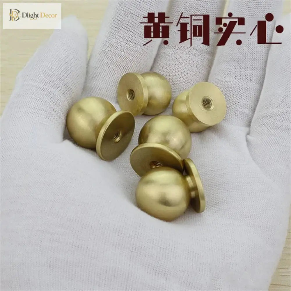 Solid Brass Ball Cabinet Knobs - Vintage Single-Hole Wardrobe and Drawer Handles Knobs