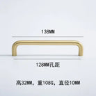 Solid Brass Cabinet Handles - Modern Golden Drawer Pulls for Dresser Wardrobe and Kitchen Cupboards Golden 128mm