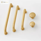 Solid Brass Cabinet Handles - Modern Golden Drawer Pulls for Dresser Wardrobe and Kitchen Cupboards