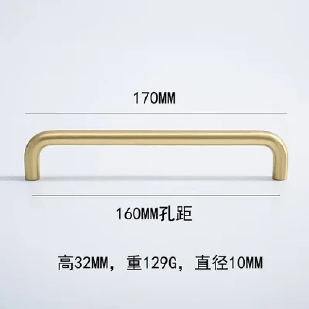 Solid Brass Cabinet Handles - Modern Golden Drawer Pulls for Dresser Wardrobe and Kitchen Cupboards Golden 160mm
