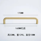 Solid Brass Cabinet Handles - Modern Golden Drawer Pulls for Dresser Wardrobe and Kitchen Cupboards Golden 160mm