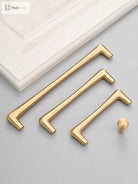 Solid Brass Cabinet Handles – Satin Brass Gold Bar Pulls and Knobs for Drawers and Wardrobes Handles