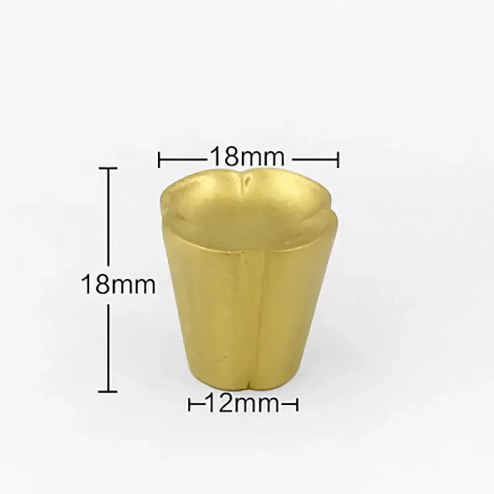 Solid Brass Flower Cabinet Knobs – Single Hole Drawer Handles for Wardrobes and Dressers 18x18x12mm knob