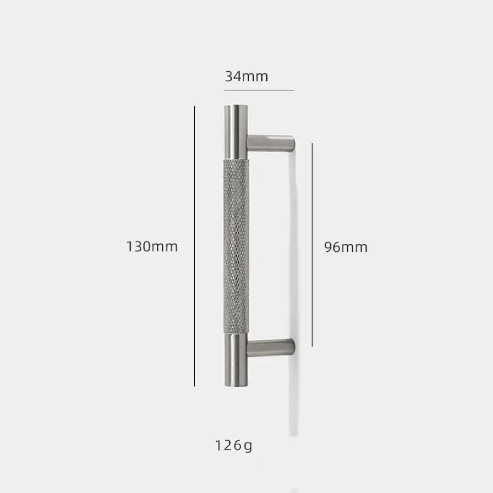 Solid Brass Knurled Cabinet Handles – Brushed Nickel Wardrobe Pulls and Textured Bar Knobs 130mm Handles