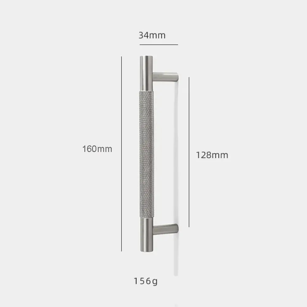 Solid Brass Knurled Cabinet Handles – Brushed Nickel Wardrobe Pulls and Textured Bar Knobs 160mm Handles