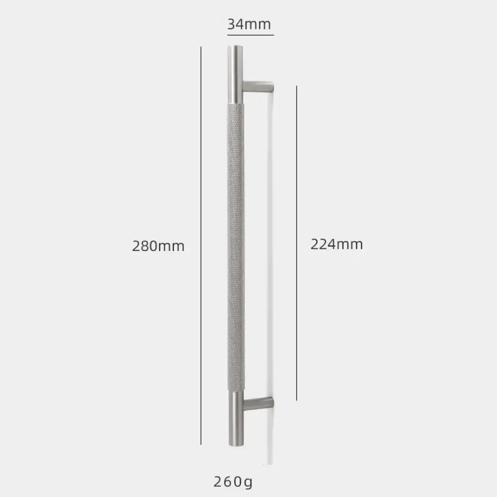 Solid Brass Knurled Cabinet Handles – Brushed Nickel Wardrobe Pulls and Textured Bar Knobs 280mm Handles