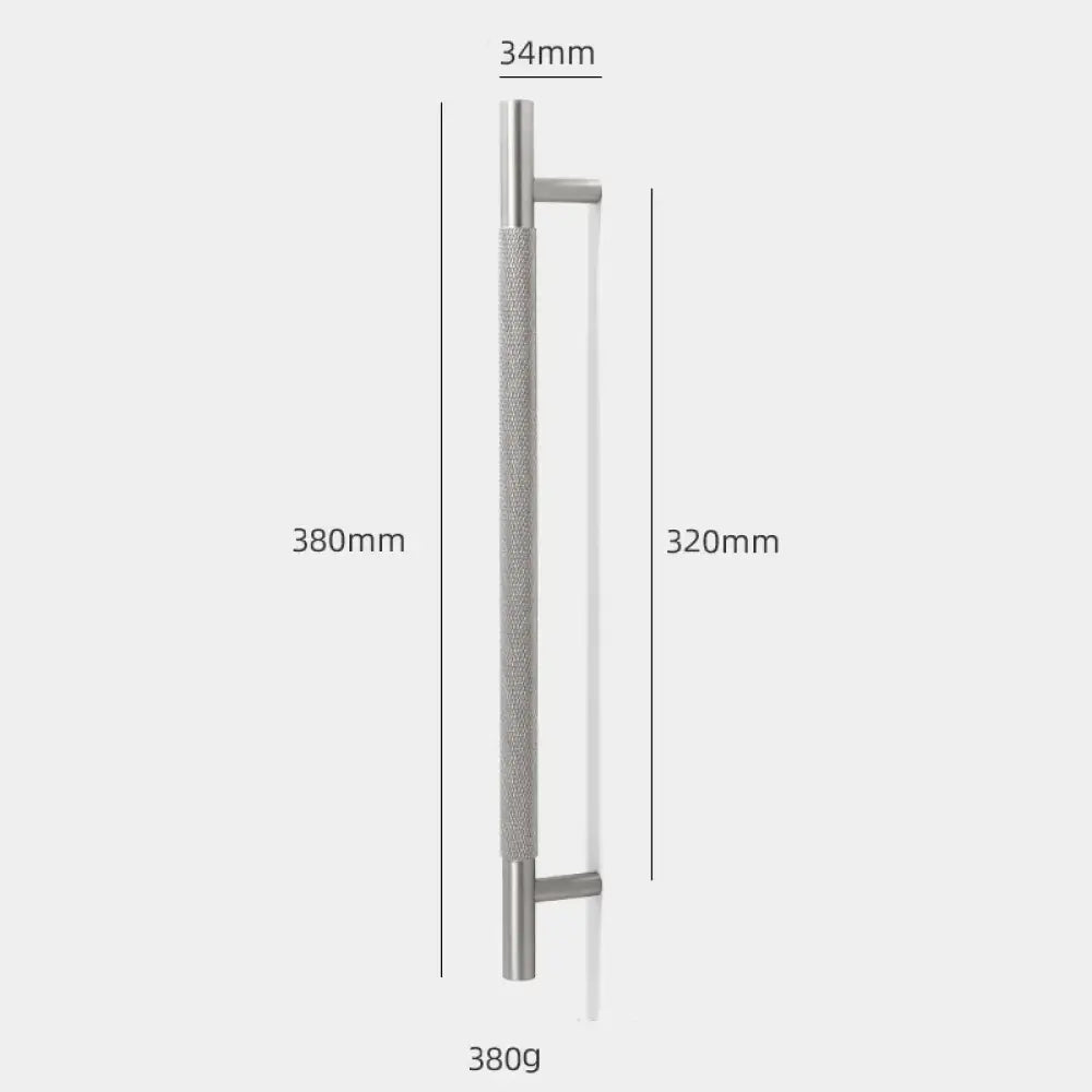 Solid Brass Knurled Cabinet Handles – Brushed Nickel Wardrobe Pulls and Textured Bar Knobs 380mm Handles