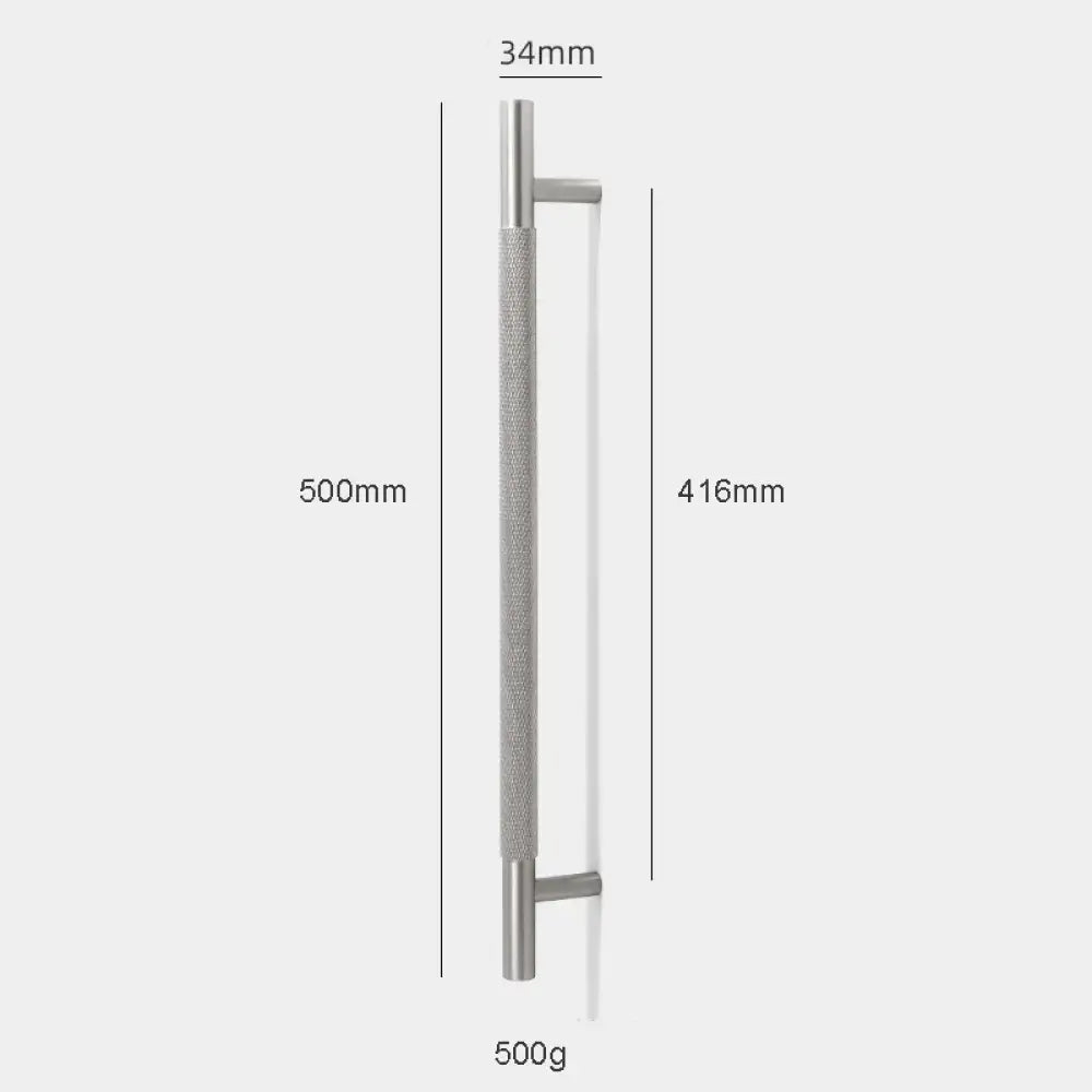 Solid Brass Knurled Cabinet Handles – Brushed Nickel Wardrobe Pulls and Textured Bar Knobs 500mm Handles
