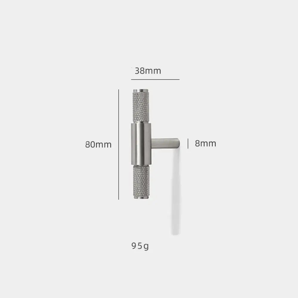 Solid Brass Knurled Cabinet Handles – Brushed Nickel Wardrobe Pulls and Textured Bar Knobs 80mm Handles