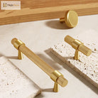Solid Brass Knurled Furniture Handles – Textured Cabinet Knobs and Wardrobe Pull Bars Handles