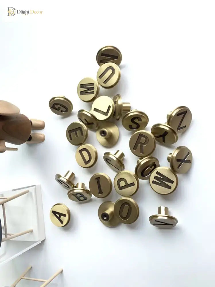 Solid Brass Letter Wall Hooks – Gold Bag Cloth and Cap Hanger for Home Decor and Cabinet Handles wall Hook