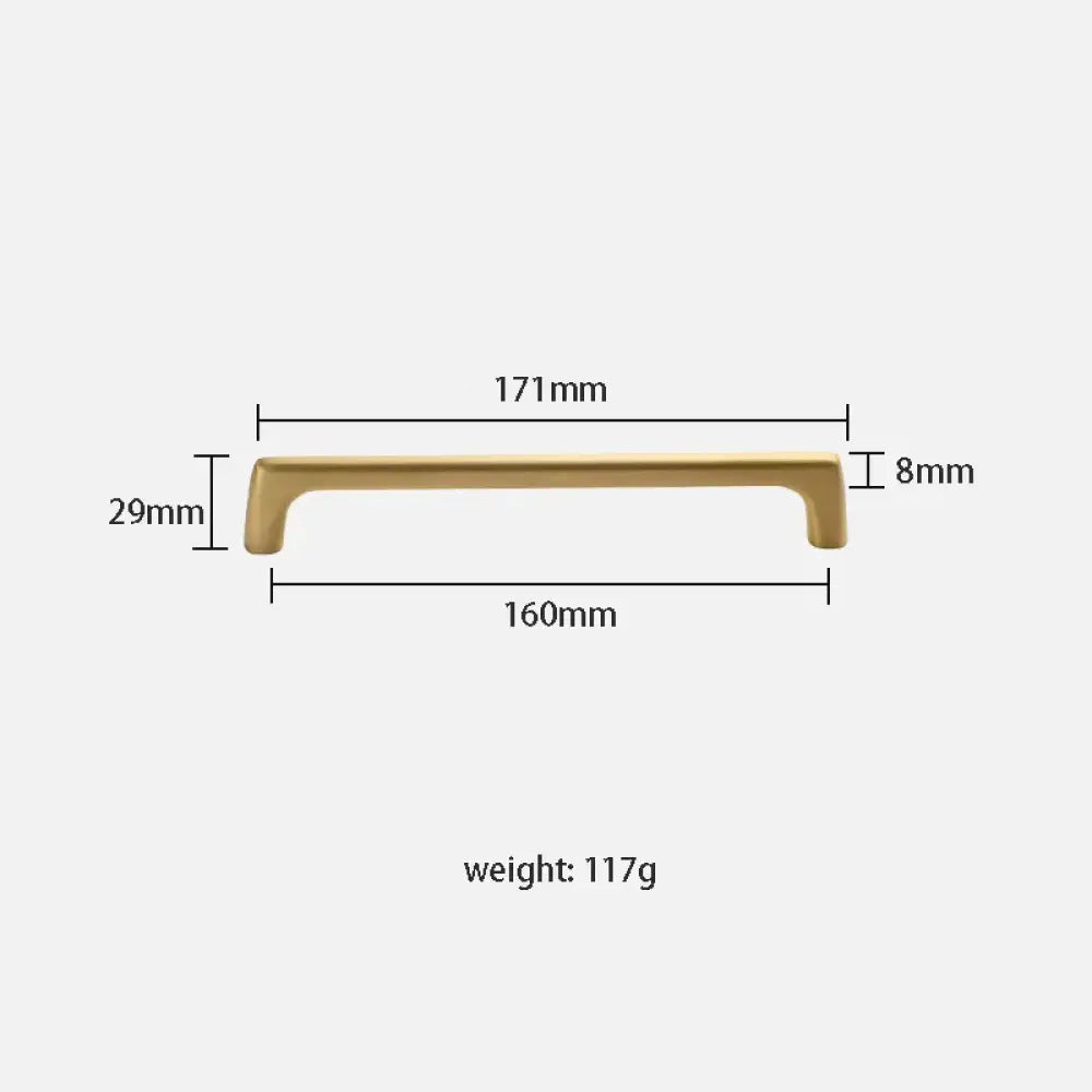 Solid Brass Wardrobe Handles – Integrated Cabinet Pulls and Furniture Bar Handles (106mm-332mm) TB2040-XL Handles