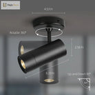 Sophia’s 360° Adjustable Ceiling/Wall Spotlight With Dimmable Gu10 Replaceable Bulb