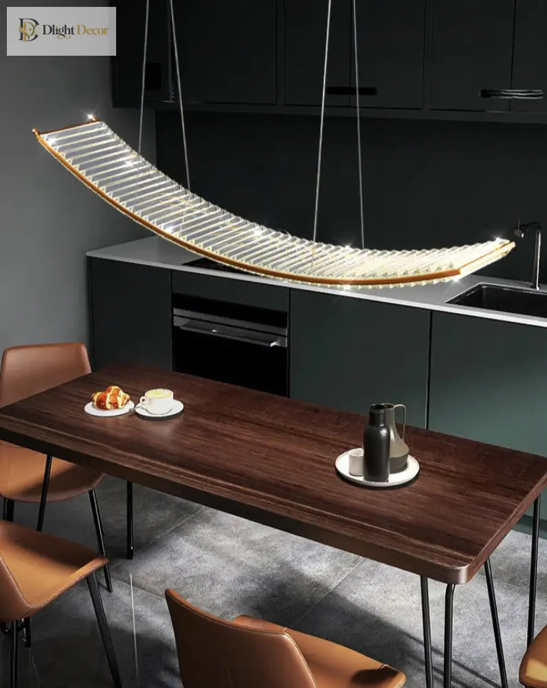 Sophia’s Luxurious Arch Chandelier - Modern Crystal Brilliance Ceiling Light Fixtures