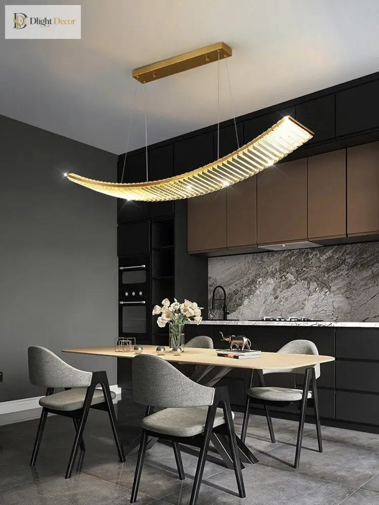 Sophia’s Luxurious Arch Chandelier - Modern Crystal Brilliance Ceiling Light Fixtures