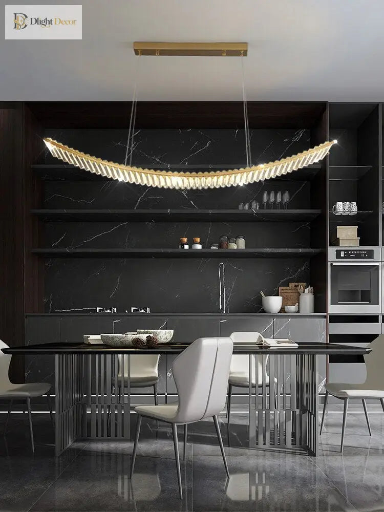 Sophia’s Luxurious Arch Chandelier - Modern Crystal Brilliance Ceiling Light Fixtures